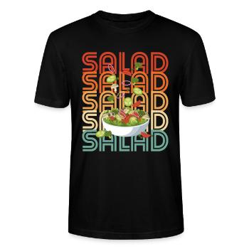 Salade rétro - T-shirt bio CRAFTER Stanley Stella Unisexe - noir - Devant - Alina (178cm) & Michal (187cm)