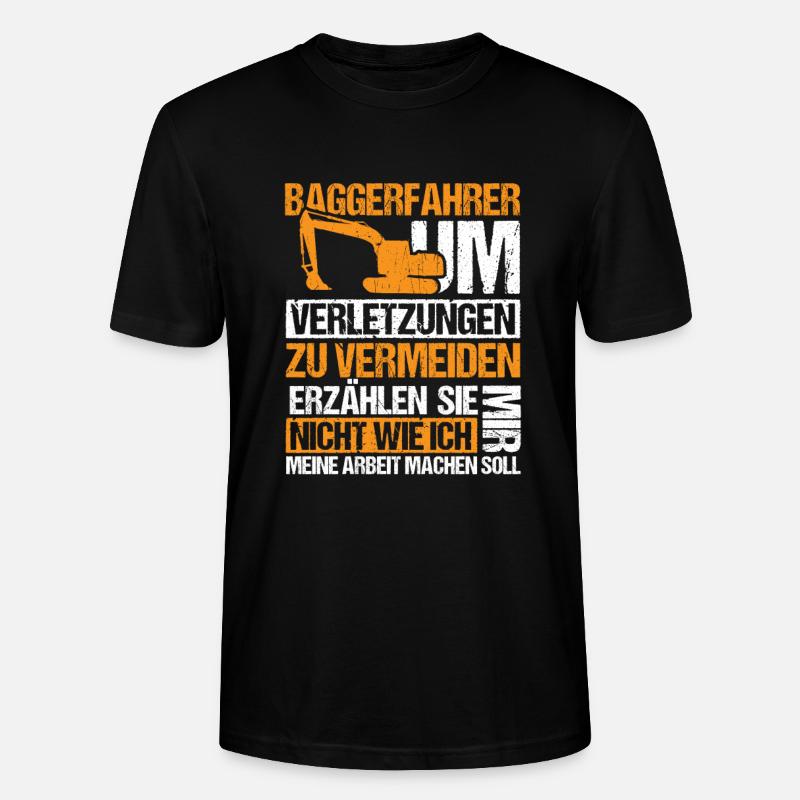 Bagger Baggerfahrer Baustelle - Stanley/Stella Unisex Bio-T-Shirt CRAFTER - Schwarz