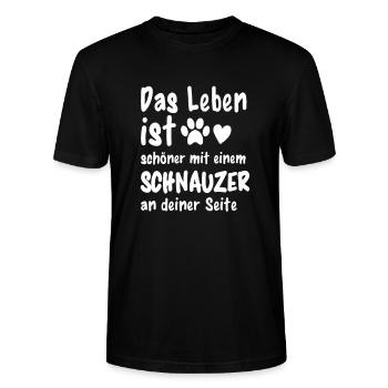 Schnauzer Hund Hundehalter Lustiges Schnauzer - Stanley/Stella Unisex Bio-T-Shirt CRAFTER - Schwarz - Vorne - Alina (178cm) & Michal (187cm)