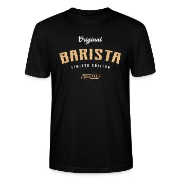 Barista Limited Edition - Stanley/Stella Unisex Bio-T-Shirt CRAFTER - Schwarz - Vorne - Alina (178cm) & Michal (187cm)