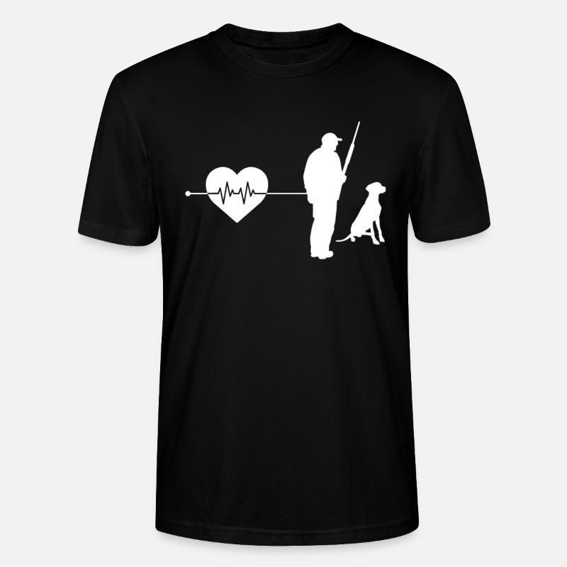 Jäger Herzschlag - Stanley/Stella Unisex Bio-T-Shirt CRAFTER - Schwarz