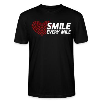 Smile Every Mile - Lauftraining Marathon Running - Stanley/Stella Unisex Bio-T-Shirt CRAFTER - Schwarz - Vorne - Alina (178cm) & Michal (187cm)