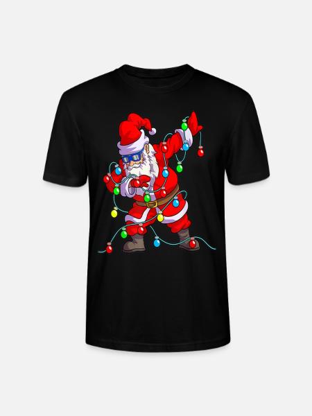 Julelys dupper julemanden - Stanley Stella CRAFTER unisex økologisk-T-shirt - sort