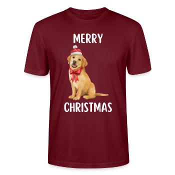 Joyeux Noël Drôle de Chemise de Noël - T-shirt bio CRAFTER Stanley Stella Unisexe - bordeaux - Devant - Alina (178cm) & Michal (187cm)