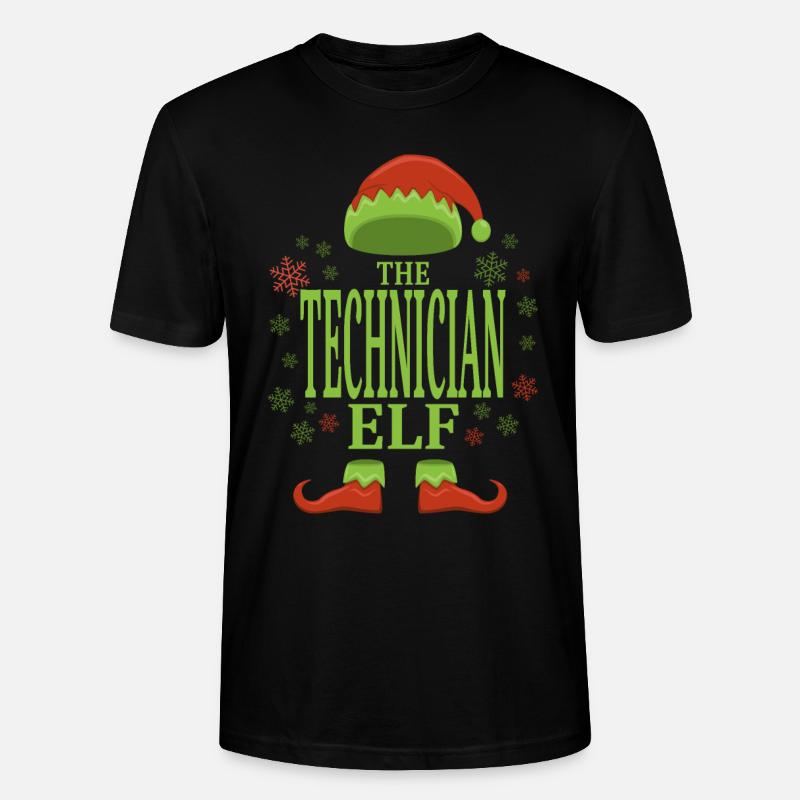 Techniker Weihnachtself - Stanley/Stella Unisex Bio-T-Shirt CRAFTER - Schwarz