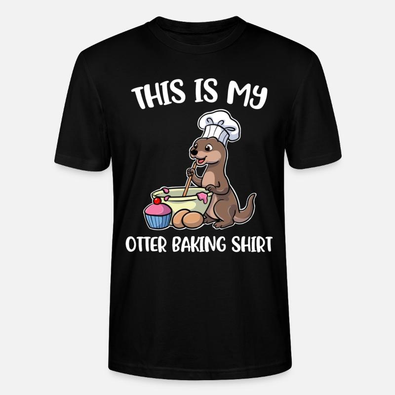 Otter Baking Backen Geschenk - Stanley/Stella Unisex Bio-T-Shirt CRAFTER - Schwarz