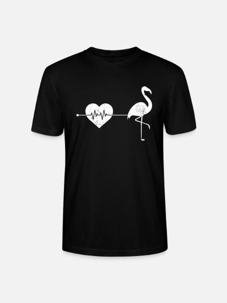 Flamingo heartbeat - Stanley/Stella CRAFTER Unisex Organic T-Shirt - black