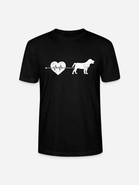 Hund Herzschlag - Stanley/Stella Unisex Bio-T-Shirt CRAFTER - Schwarz