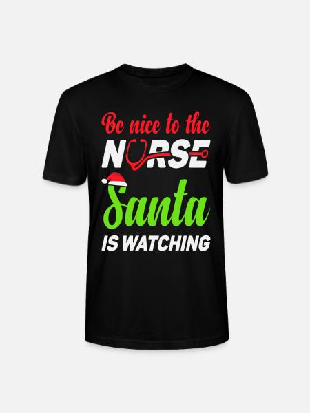 Be nice to the Nurse - Stanley/Stella CRAFTER Unisex Organic T-Shirt - black