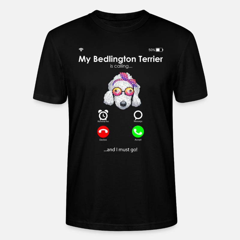 Bedlington Terrier - T-shirt bio CRAFTER Stanley Stella Unisexe - noir