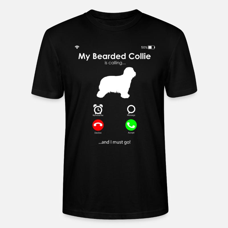 Bearded Collie - Stanley/Stella Unisex Bio-T-Shirt CRAFTER - Schwarz