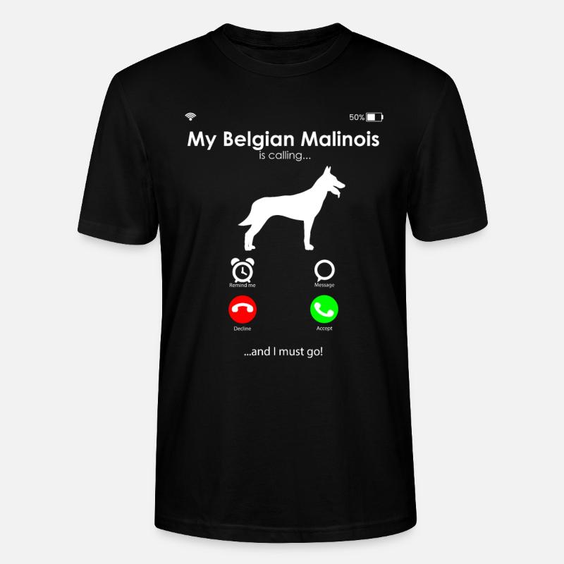 Berger belge malinois - T-shirt bio CRAFTER Stanley Stella Unisexe - noir