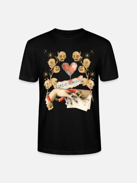 Gothic Skull Gothic-Valentine, Valentine's Day - Stanley/Stella CRAFTER Unisex Organic T-Shirt - black
