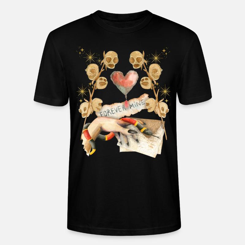 Gothique Crâne Gothique-Saint-Valentin, Saint-Valentin - T-shirt bio CRAFTER Stanley Stella Unisexe - noir