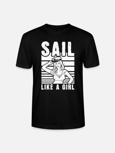 Sailing Sailor Sailboat Girls - Stanley/Stella CRAFTER Unisex Organic T-Shirt - black