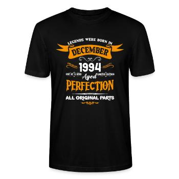 Legends Were Born In December 1994 - Stanley/Stella Unisex Bio-T-Shirt CRAFTER - Schwarz - Vorne - Alina (178cm) & Michal (187cm)
