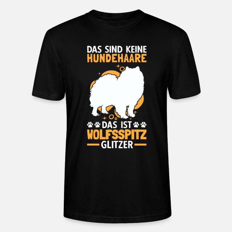 Wolfsspitz Glitzer deutscher Spitz Keeshond - Stanley/Stella Unisex Bio-T-Shirt CRAFTER - Schwarz