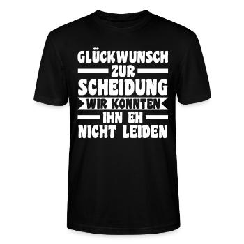 Scheidungsparty Geschieden Scheidung - Stanley/Stella Unisex Bio-T-Shirt CRAFTER - Schwarz - Vorne - Alina (178cm) & Michal (187cm)