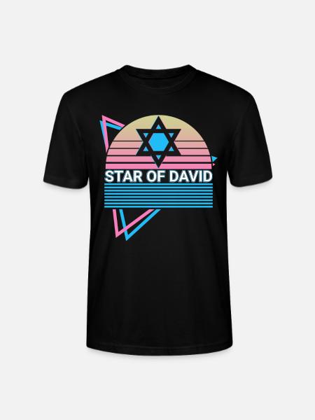 Star of David Jewish Retro - Stanley/Stella CRAFTER Unisex Organic T-Shirt - black