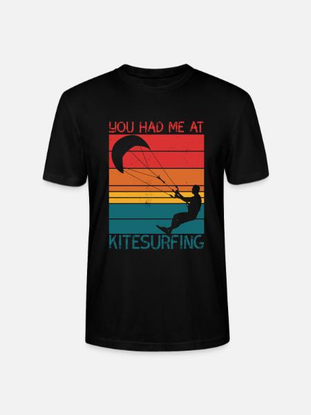 You Had Me At Kitesurfing - Stanley/Stella CRAFTER Unisex Organic T-Shirt - black