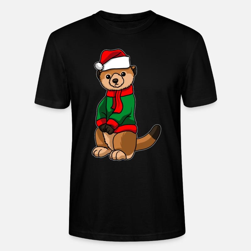 Suricates avec pull de Noël - T-shirt bio CRAFTER Stanley Stella Unisexe - noir