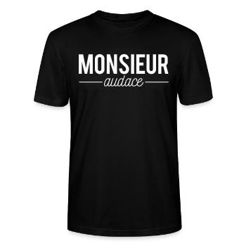 Monsieur Audace Homme Audacieux Humour - T-shirt bio CRAFTER Stanley Stella Unisexe - noir - Devant - Alina (178cm) & Michal (187cm)