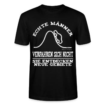 Echte Männer lustiges Auto Spruch - Stanley/Stella Unisex Bio-T-Shirt CRAFTER - Schwarz - Vorne - Alina (178cm) & Michal (187cm)