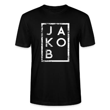 Minimalisme de Jacob - T-shirt bio CRAFTER Stanley Stella Unisexe - noir - Devant - Alina (178cm) & Michal (187cm)
