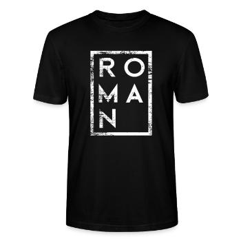 Minimalisme romanesque - T-shirt bio CRAFTER Stanley Stella Unisexe - noir - Devant - Alina (178cm) & Michal (187cm)