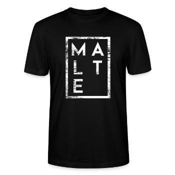 Malte Minimalism - Stanley/Stella CRAFTER Unisex Organic T-Shirt - black - Front - Alina (178cm) & Michal (187cm)