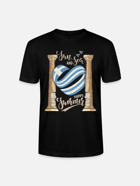 Sun and Sea Greece Holiday Ancient Ruins - Stanley/Stella CRAFTER Unisex Organic T-Shirt - black