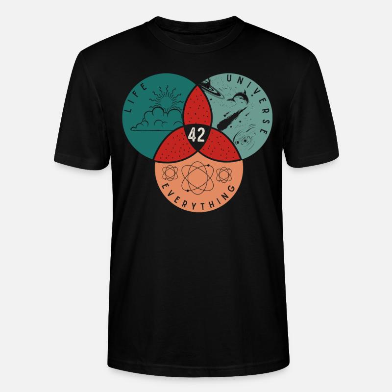 42 Leben Universum Alles - Stanley/Stella Unisex Bio-T-Shirt CRAFTER - Schwarz