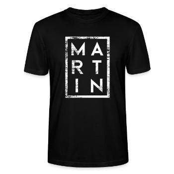 Martin Minimalism - Stanley/Stella CRAFTER Unisex Organic T-Shirt - black - Front - Alina (178cm) & Michal (187cm)