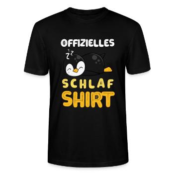 Schlafshirt mit Pinguin Offizielles Schlafshirt - Stanley/Stella Unisex Bio-T-Shirt CRAFTER - Schwarz - Vorne - Alina (178cm) & Michal (187cm)
