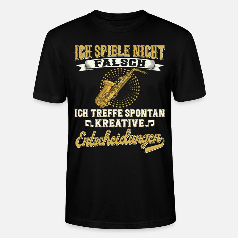 Saxophon. - Stanley/Stella Unisex Bio-T-Shirt CRAFTER - Schwarz