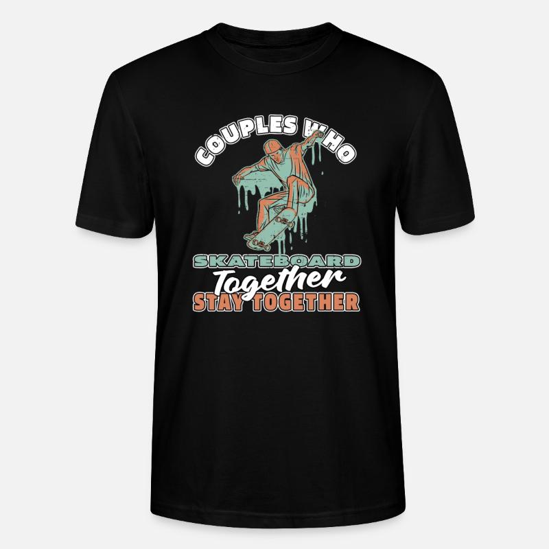 Couple de skateboard - T-shirt bio CRAFTER Stanley Stella Unisexe - noir