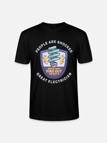 Electrician Electrical Engineer Lineman Electrical - Stanley/Stella CRAFTER Unisex Organic T-Shirt - black