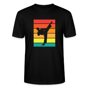 Taekwondo Kampfsport Geschenkidee Tae Kwon Do - Stanley/Stella Unisex Bio-T-Shirt CRAFTER - Schwarz - Vorne - Alina (178cm) & Michal (187cm)