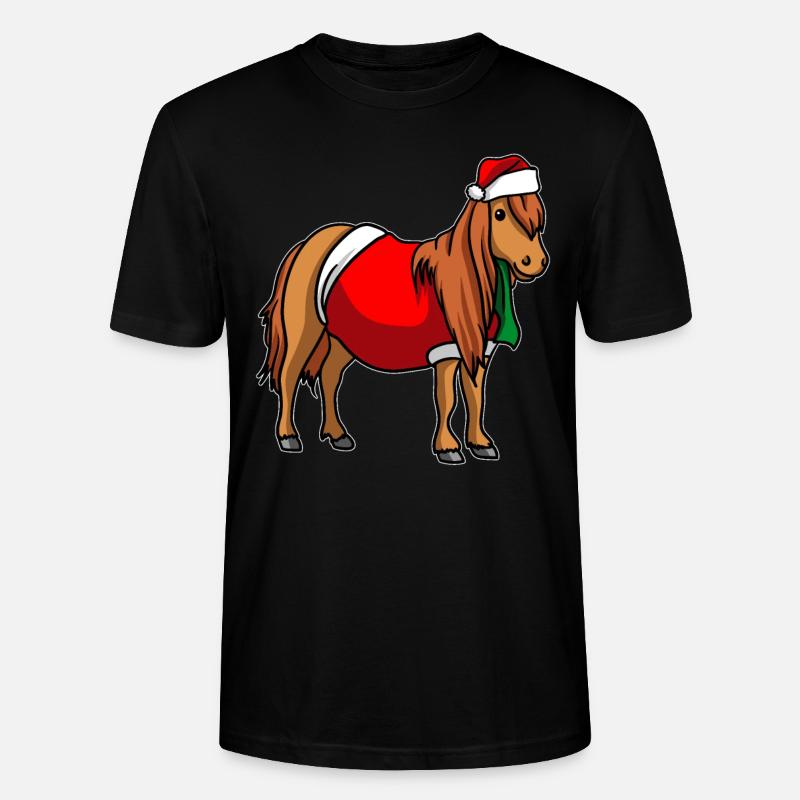 Poney avec pull de Noël - T-shirt bio CRAFTER Stanley Stella Unisexe - noir