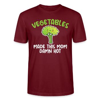 Vegetable Lover Vegetarian Gifts - Stanley/Stella CRAFTER Unisex Organic T-Shirt - burgundy - Front - Alina (178cm) & Michal (187cm)