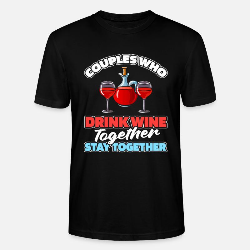 Wein Winzer Paar - Stanley/Stella Unisex Bio-T-Shirt CRAFTER - Schwarz