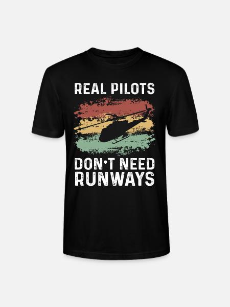 Helicopter Pilot Gift - Stanley/Stella CRAFTER Unisex Organic T-Shirt - black
