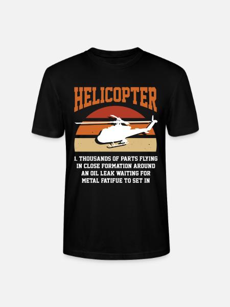 Helicopter Pilot Gift - Stanley/Stella CRAFTER Unisex Organic T-Shirt - black