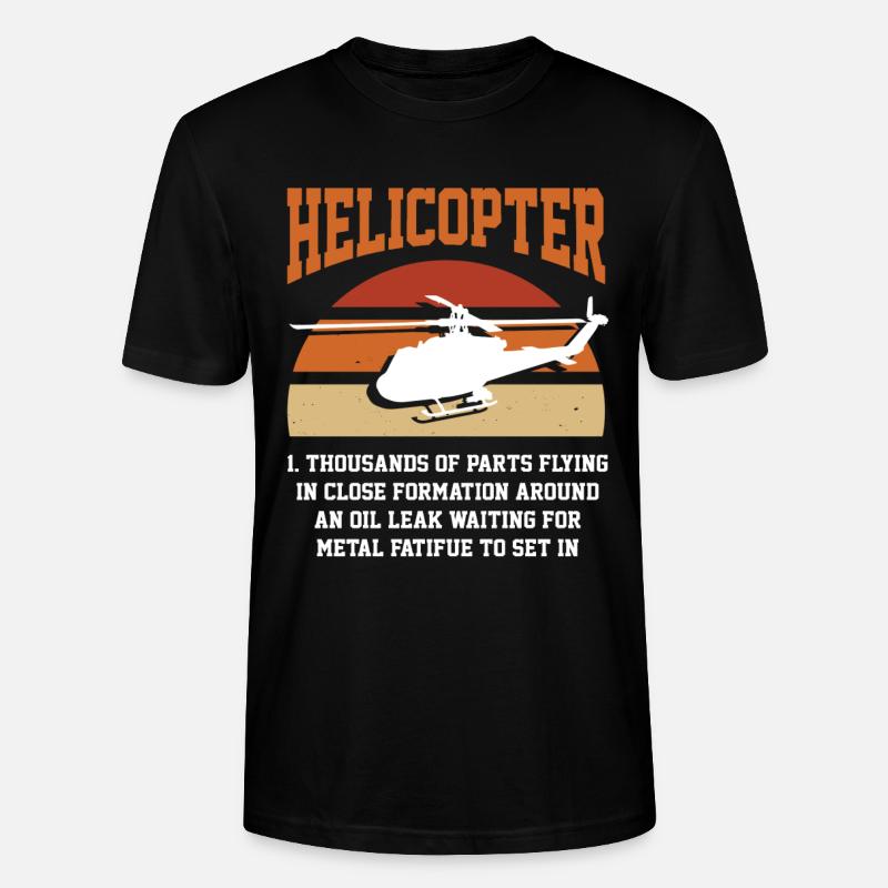 Hubschrauber Pilot Geschenk - Stanley/Stella Unisex Bio-T-Shirt CRAFTER - Schwarz