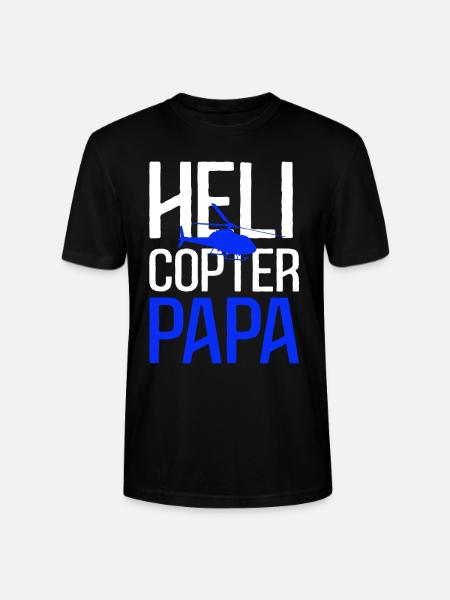 Helicopter Papa - Stanley/Stella CRAFTER Unisex Organic T-Shirt - black