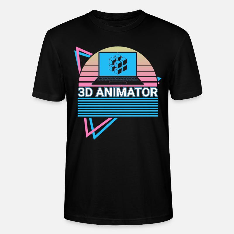 3D-Animateur Rétro - T-shirt bio CRAFTER Stanley Stella Unisexe - noir