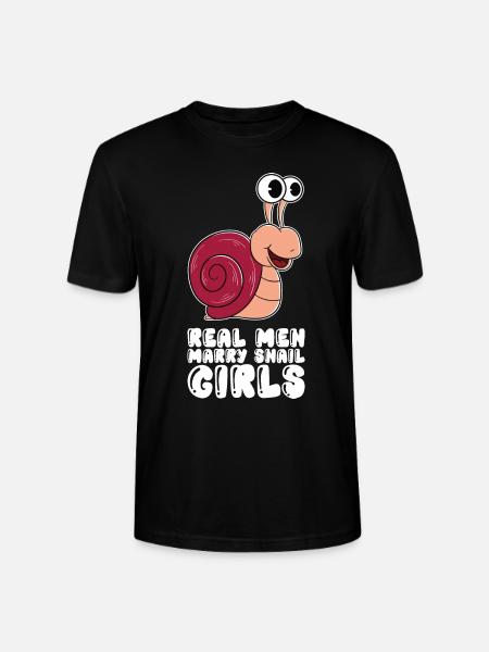 Real Men Marry Snail Girls - Stanley/Stella CRAFTER Unisex Organic T-Shirt - black
