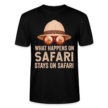 Was auf Safari passiert bleibt auf Safari - Stanley/Stella Unisex Bio-T-Shirt CRAFTER - Schwarz - Vorne - Alina (178cm) & Michal (187cm)