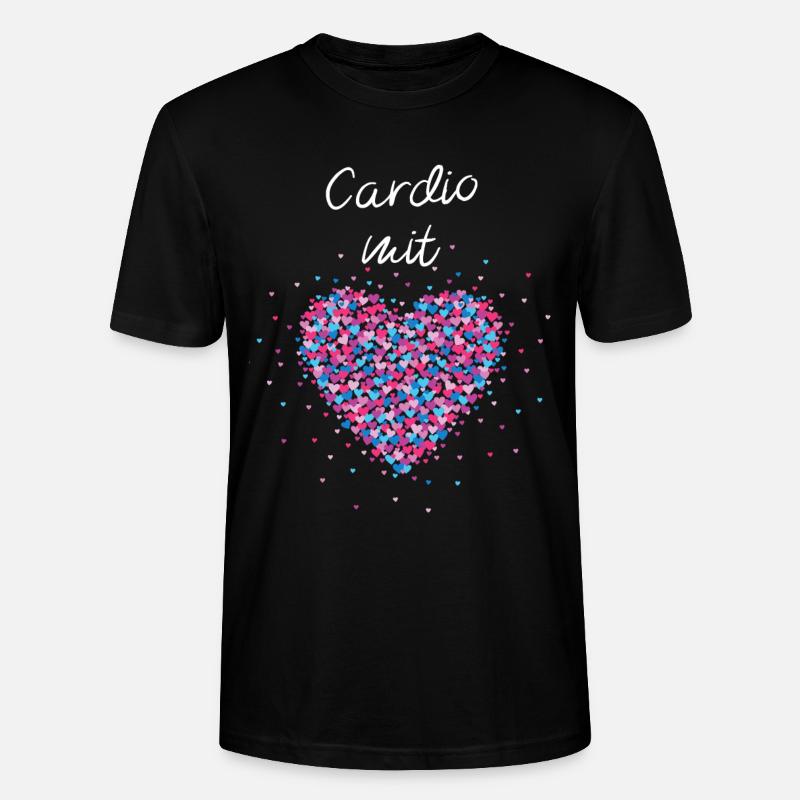Cardio mit Herz Cardiotraining Krafttraining - Stanley/Stella Unisex Bio-T-Shirt CRAFTER - Schwarz