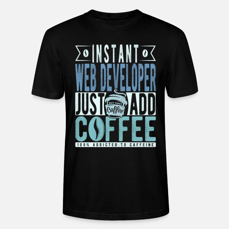 Café des développeurs Web - T-shirt bio CRAFTER Stanley Stella Unisexe - noir